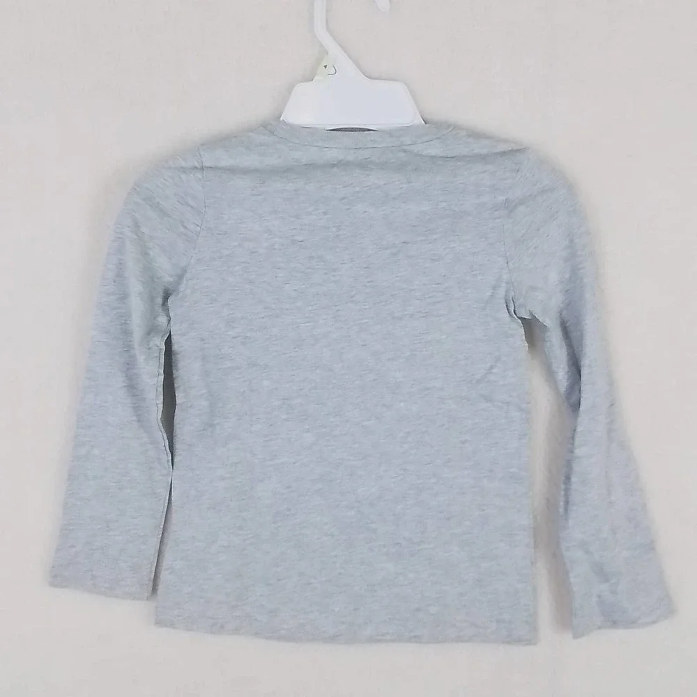 OshKosh Long Sleeve‎ Cotton T-Shirt Girl's Size 4 Gray, Gym, Dance, Cheer